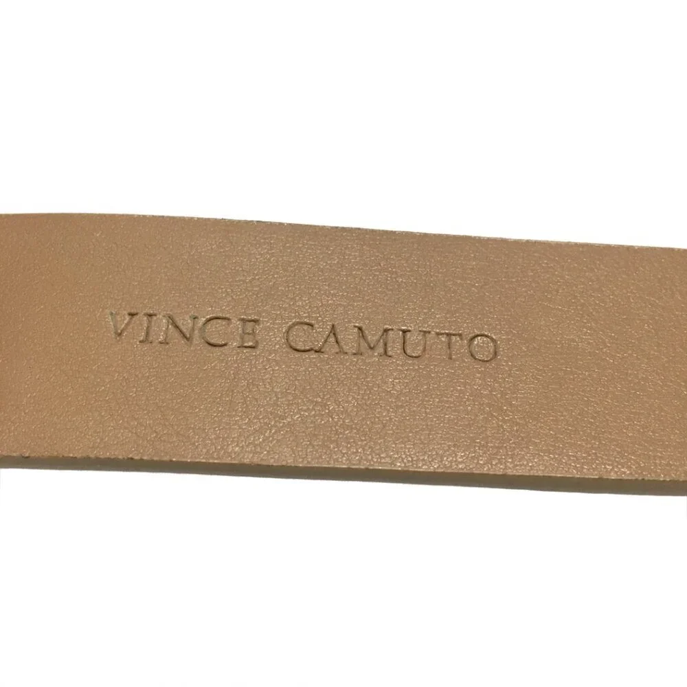 Vince Camuto Women's Beige Vegan Leather Belt Size Medium (30-34 Waist)